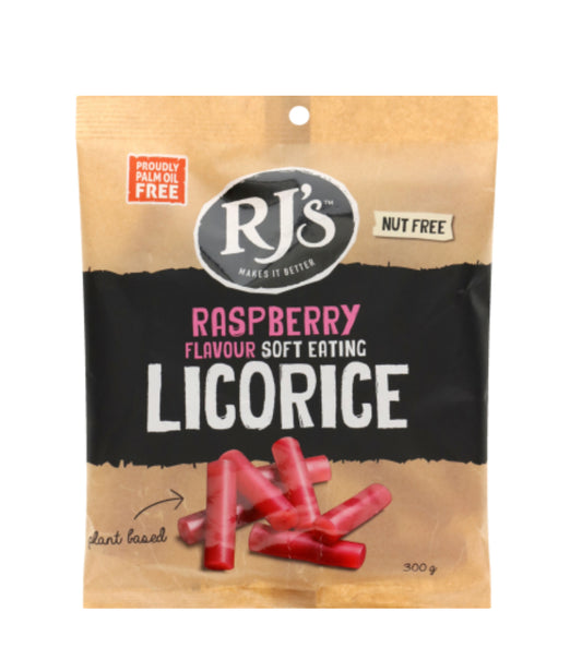 RJ's Raspberry Flavour Soft Eating Licorice 300g