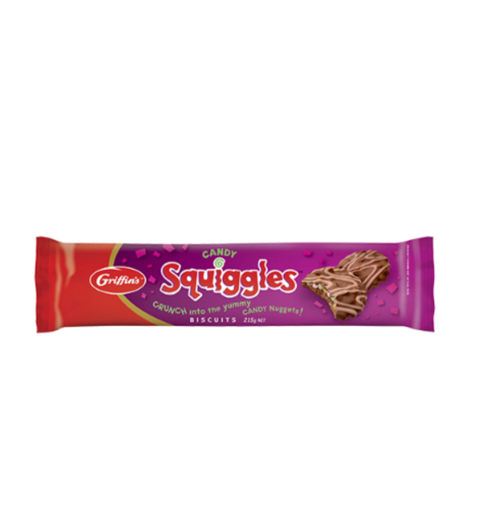 Griffin's Squiggles Candy Chocolate Biscuits 215g
