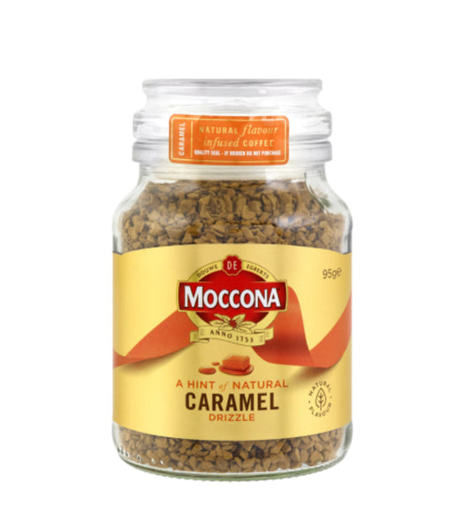Moccona Caramel Flavour Infused Instant Freeze Dried Coffee Jar 95g -(B2B)