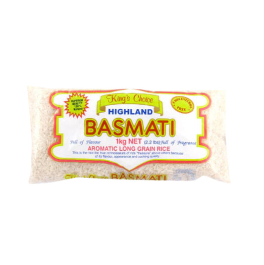 King’s Choice Highland Basmati Long Grain Rice 1kg -(B2B)