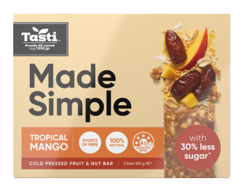 Tasti Made Simple Muesli Bars Tropical Mango 5pk