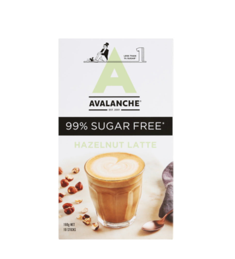 Avalanche 99% Sugar Free Hazelnut Latte Coffee Sticks 10 x 16g