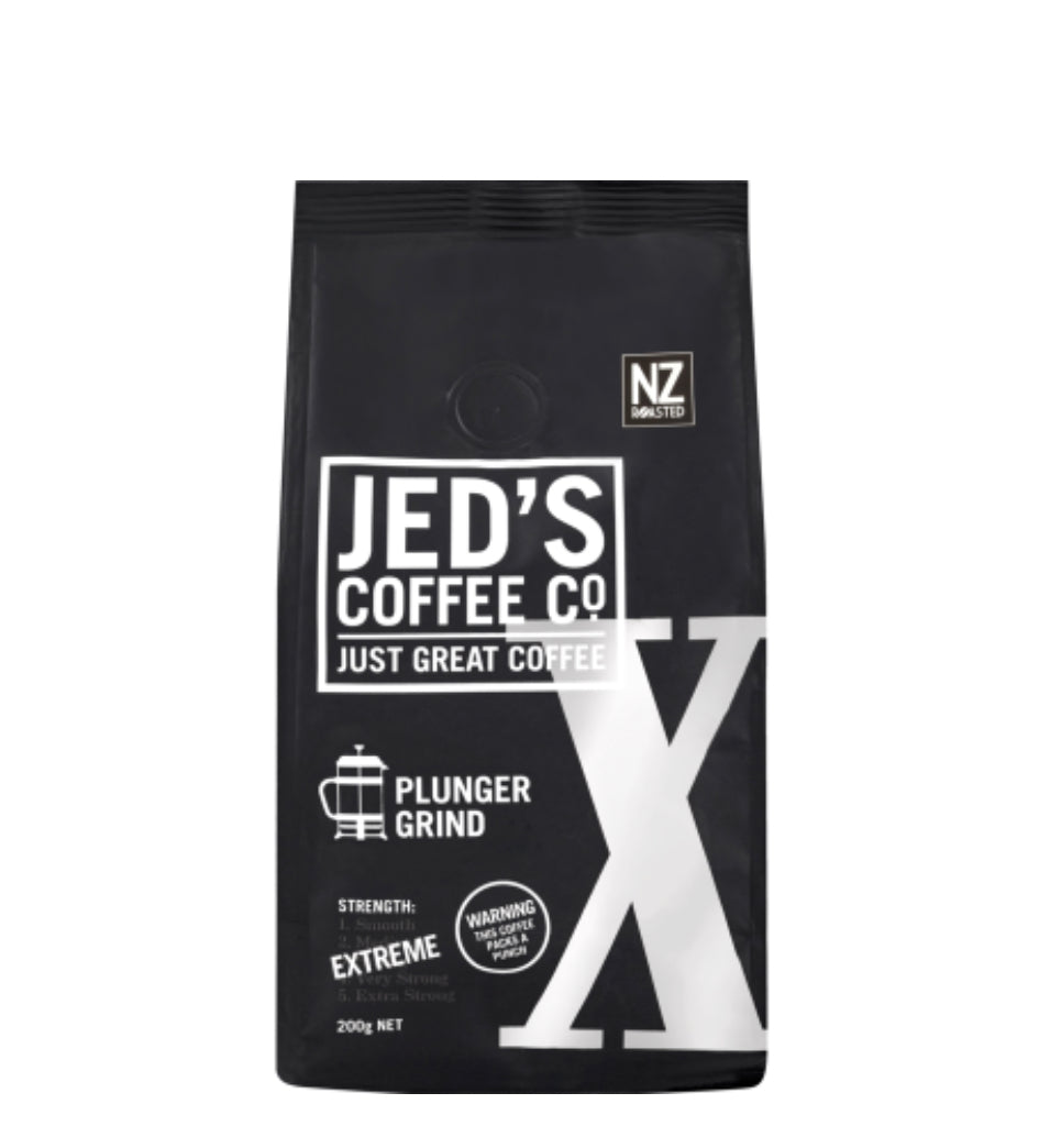 Jed's Coffee Co. X Extreme Strength Plunger Grind Coffee 200g -(B2B)