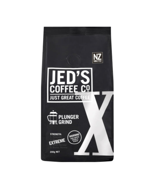 Jed's Coffee Co. X Extreme Strength Plunger Grind Coffee 200g -(B2B)