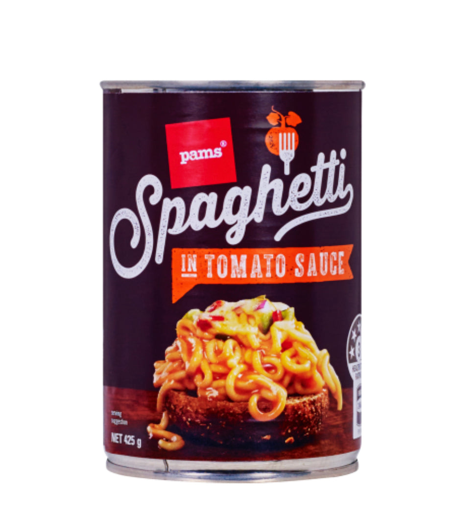Pams Spaghetti In Tomato Sauce 410g -(B2B)