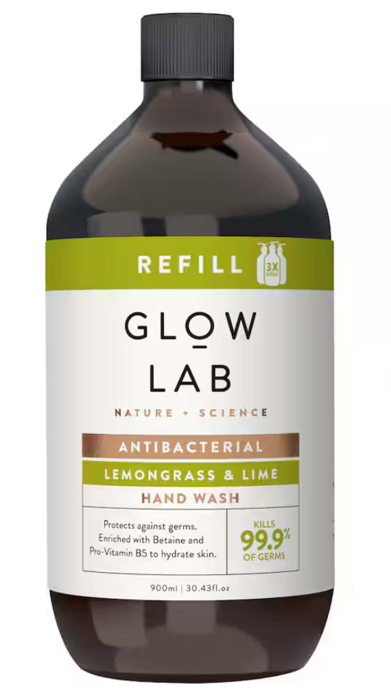 Glow Lab Hand Wash Refill Antibacterial Lemon Grass&Lime 900ml