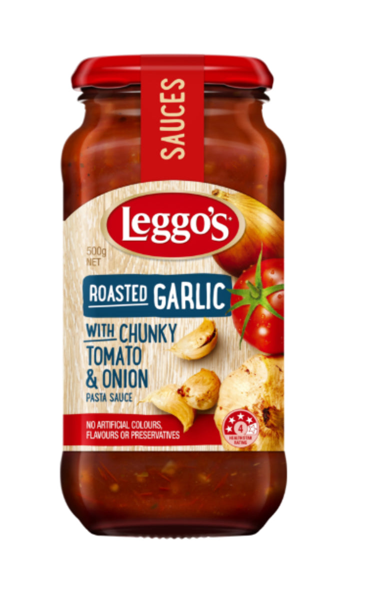 Leggo's Roasted Garlic Chunky Tomato & Onion Pasta Sauce 500g