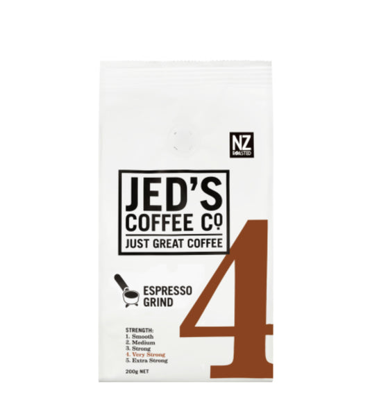 Jed's Coffee Co. #4 Very Strong Strength Espresso Grind Coffee 200g