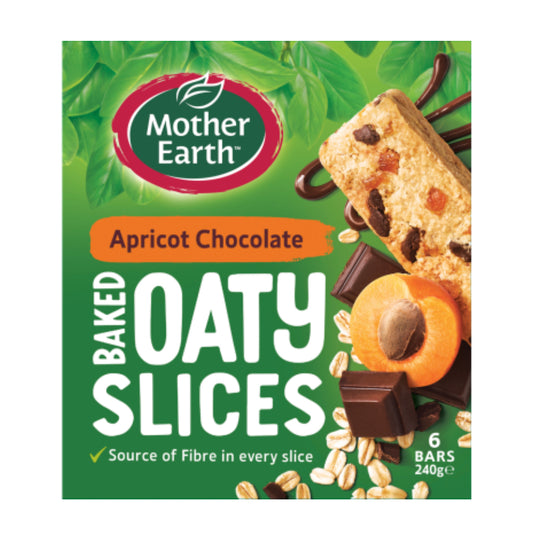 Mother Earth Apricot Chocolate Baked Oaty Slices 6 x 40g