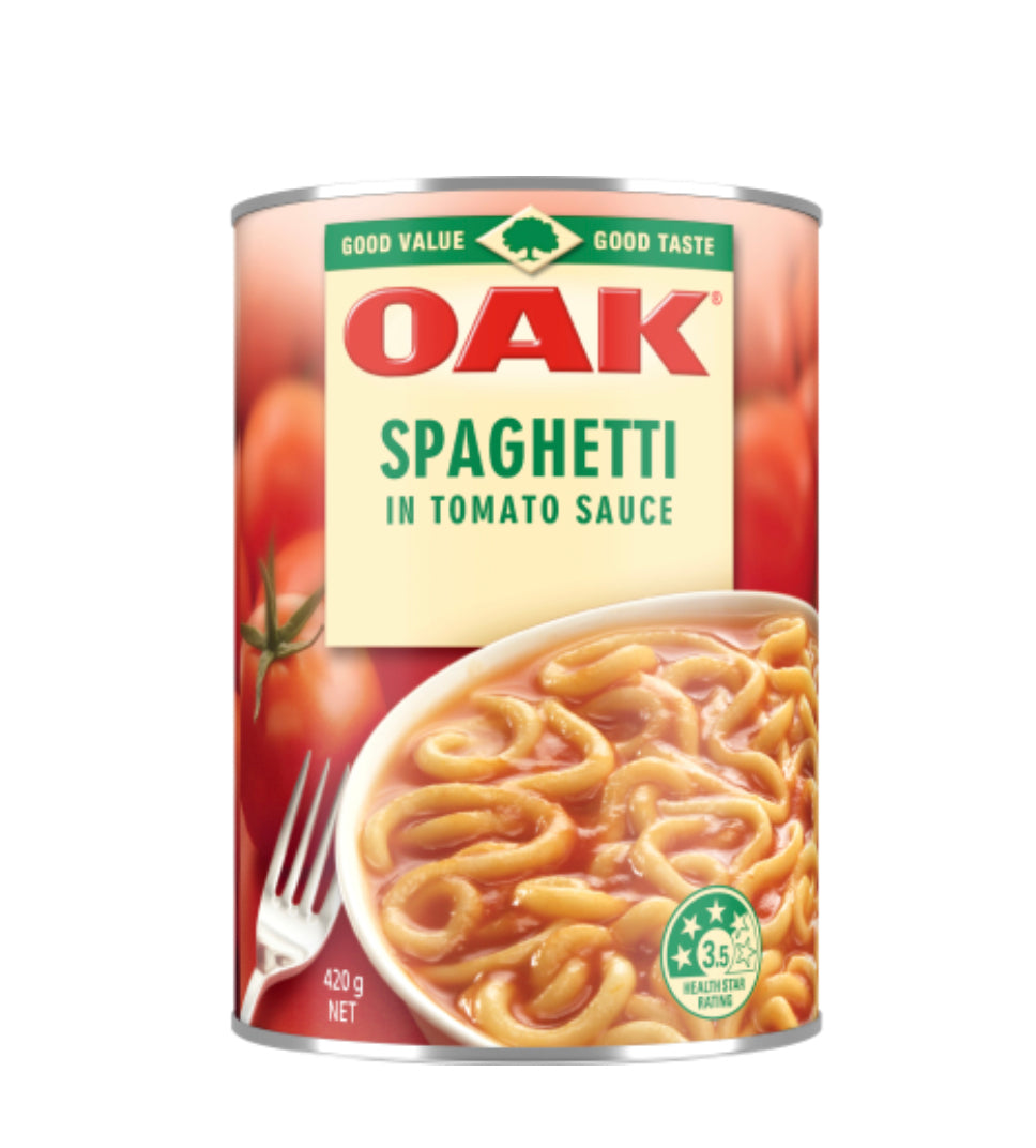 Oak Spaghetti In Tomato Sauce 420g -(B2B)