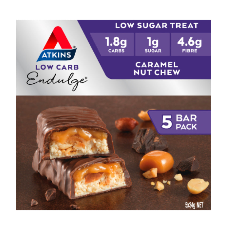 Atkins Endulge Caramel Nut Chew Bar 5 x 34g