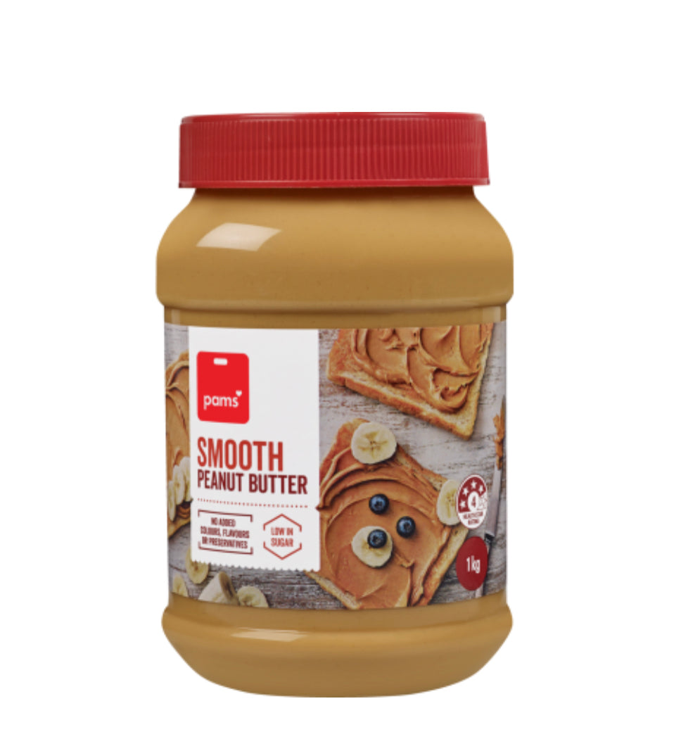 Pams Smooth Peanut Butter 1kg -(B2B)