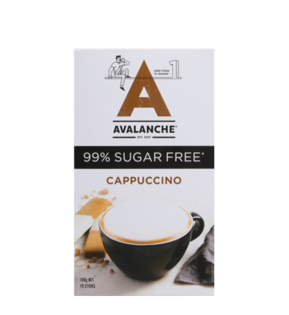 Avalanche 99% Sugar Free Cappuccino Coffee Sticks 10 x 16g