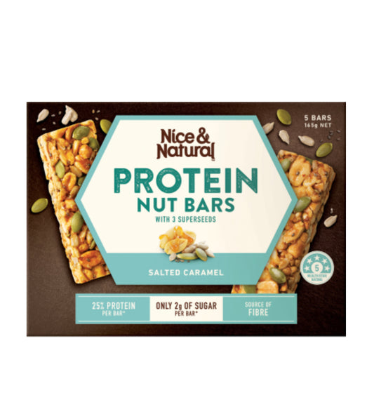 Nice & Natural Salted Caramel Protein Nut Bars 5 x 33g