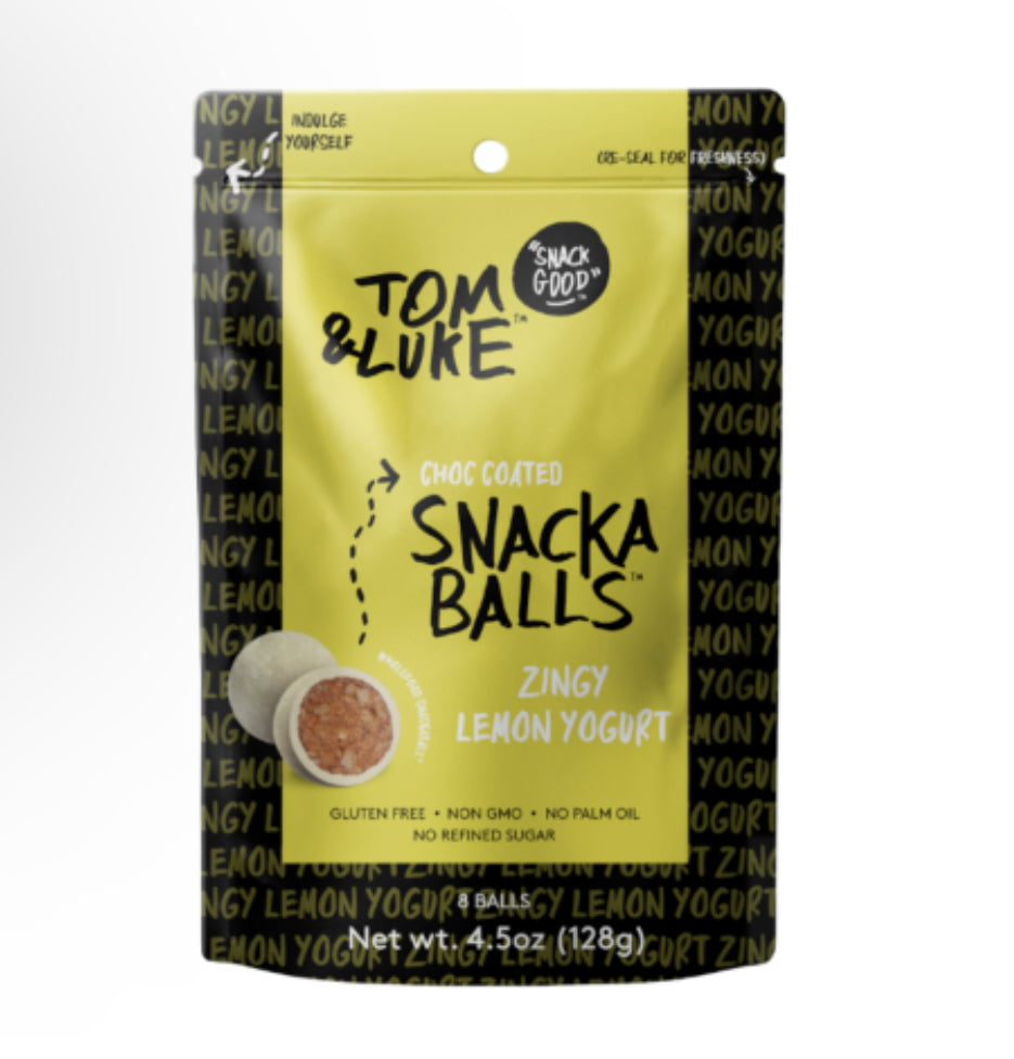 Tom & Luke Zingy Lemon Yogurt Choc Coated Snackaballs 128g
