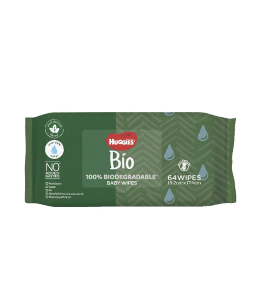 Huggies Bio Baby Wipes 64pk