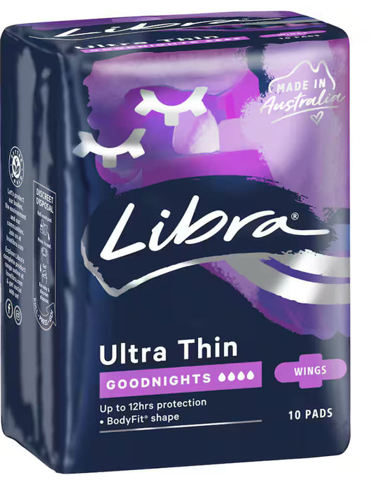 Libra Goodnights Pads Ultra Thin 10pk -(B2B)