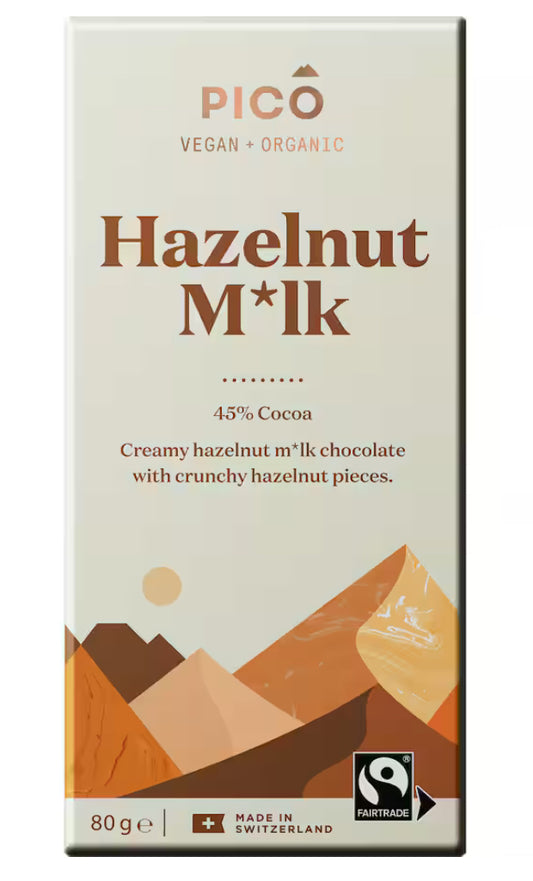 Pico Vegan Organic Hazelnut Milk Chocolate Block 80g