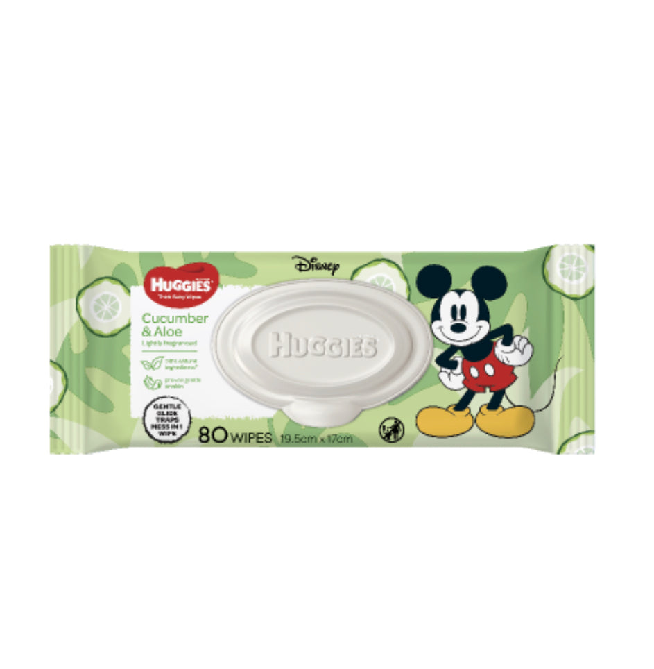 Huggies Cucumber & Aloe Baby Wipes 80pk