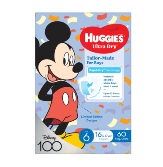 Huggies Ultra Dry Nappies Boy Size 6 16kg+ 60pk