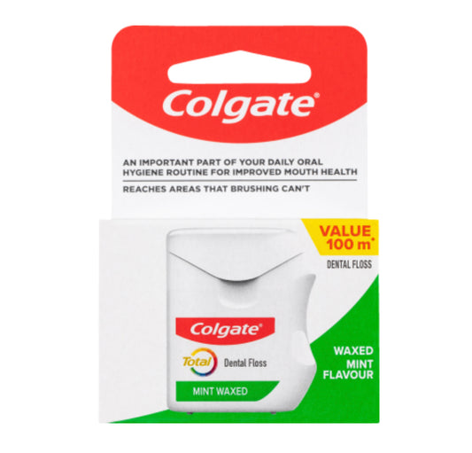 Colgate Total Mint Waxed Dental Floss Value Pack 100m