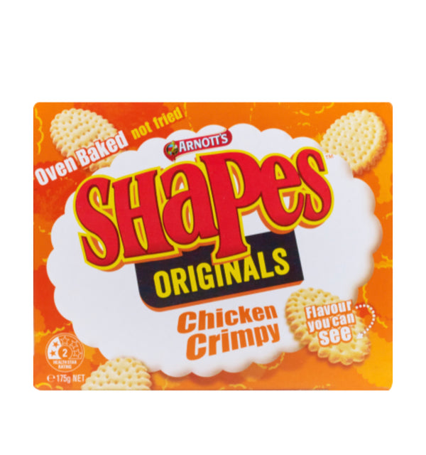 Arnott s Shapes Chicken Crimpy Crackers 175g 100 Fold Distributors arnott-s-shapes-chicken-crimpy-crackers-175g-100-fold-distributors