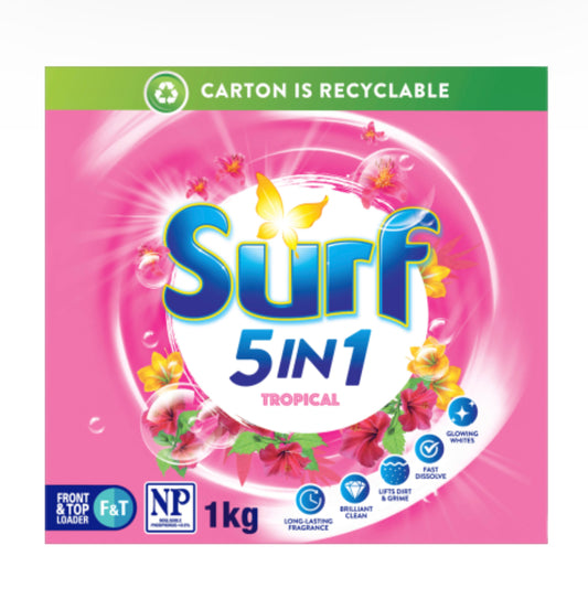 Surf Front & Top Loader 5 In 1 Tropical Laundry Powder 1kg