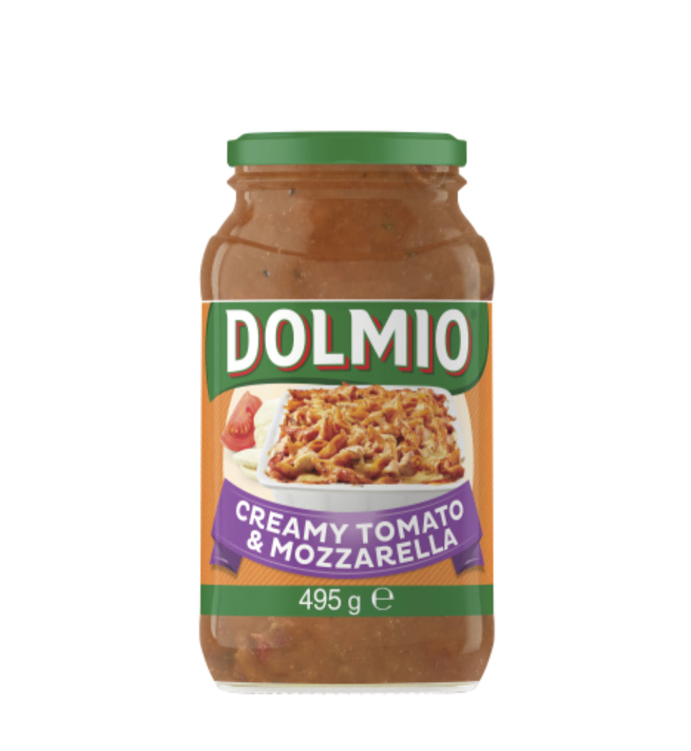 Dolmio Creamy Tomato & Mozzarella Pasta Bake Pasta Sauce Jar 495g -(B2B)
