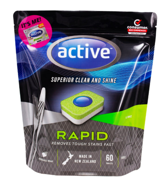 Active Rapid Lime & Baking Soda Dishwash Tablets 60pk -(B2B)
