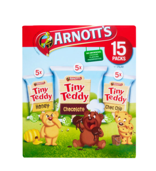 Arnott's Tiny Teddy Variety Biscuits 15pk