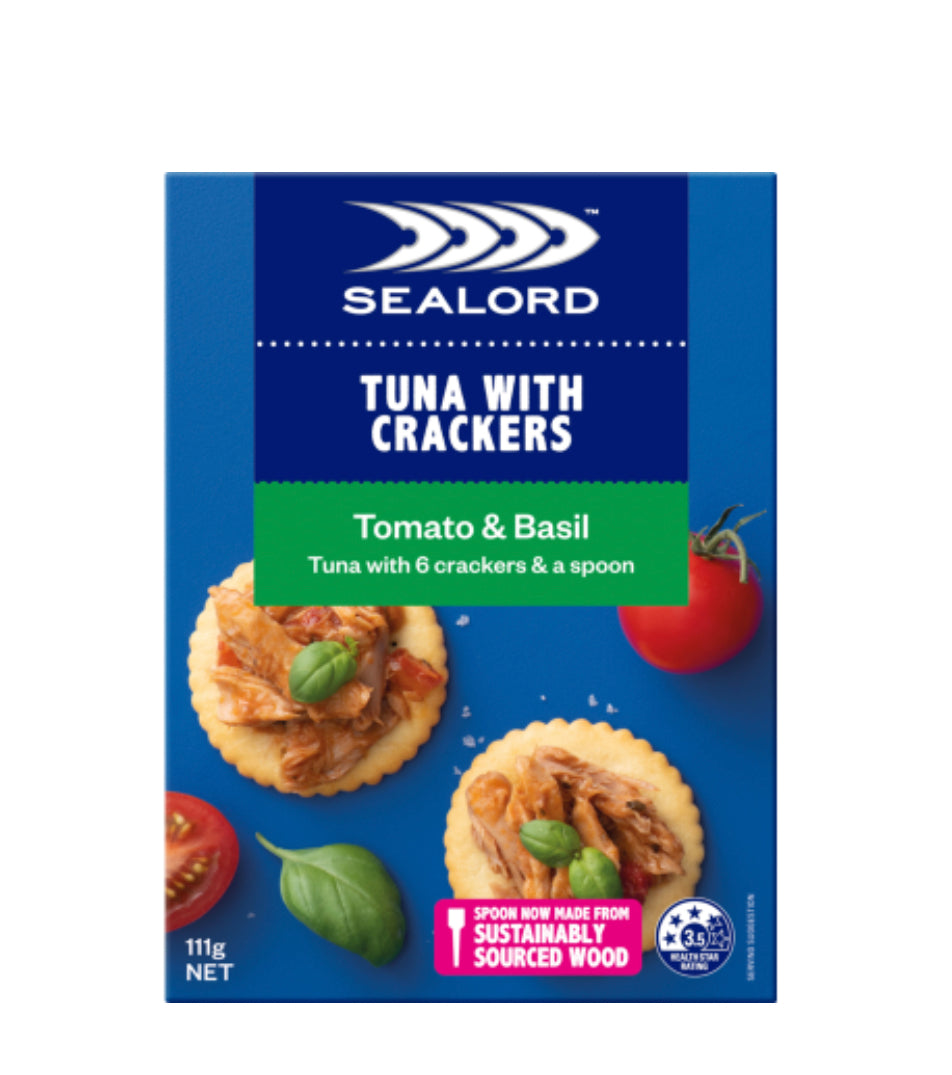 Sealord Tomato & Basil Tuna With Crackers 113g -(B2B)