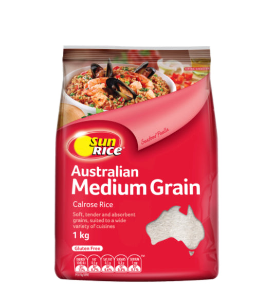 SunRice Australian Medium Grain Calrose Rice 1kg