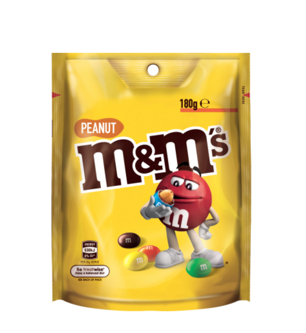 M&M's Peanut Chocolate Pouch 180g -(B2B)
