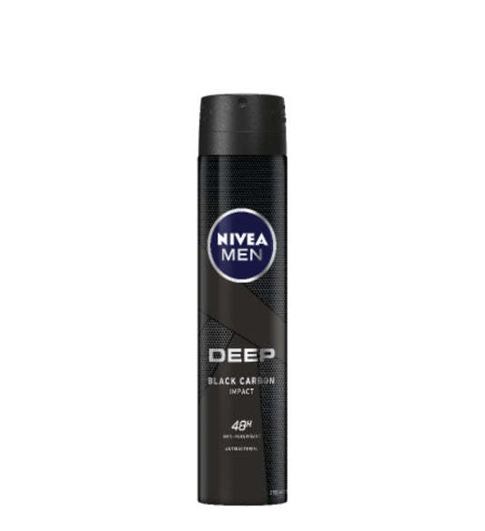 Nivea Men Deep Black Carbon Impact 48Hr Anti-Perspirant Deodorant 250ml -(B2B)