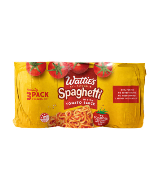 Wattie's Spaghetti In Tomato Sauce 3 x 420g