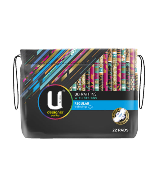 U By Kotex Designer Ultrathins Regular Pads With Wings 22pk