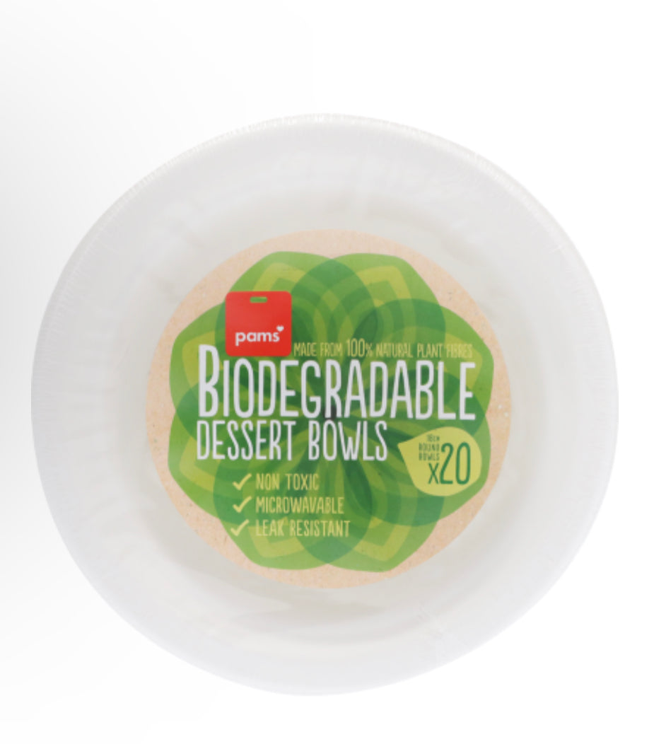 Pams Sugarcane Dessert Bowls 20pk -(B2B)
