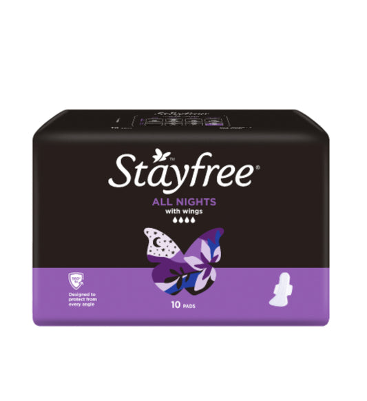 Stayfree All Nights Pads With Wings 10pk