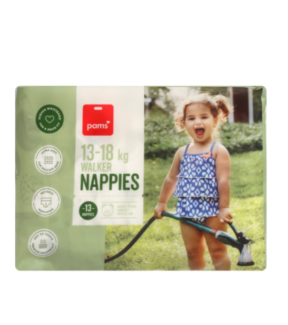 Pams Nappies 13-18kg Walker 13pk -(B2B)