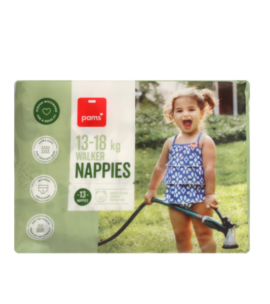 Pams Nappies 13-18kg Walker 13pk -(B2B)