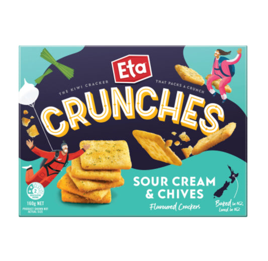 Eta Crunches Sour Cream & Chives Flavoured Crackers 160g