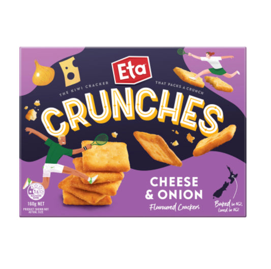 Eta Crunches Cheese & Onion Flavoured Crackers 160g