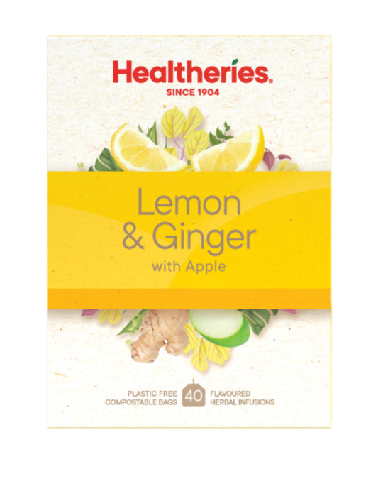 Healtheries Lemon & Ginger with Apple Tea Bags 40pk
