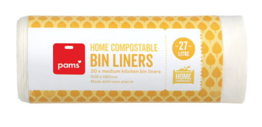 Pams Home Compostable Bin Liners 27L 20pk -(B2B)