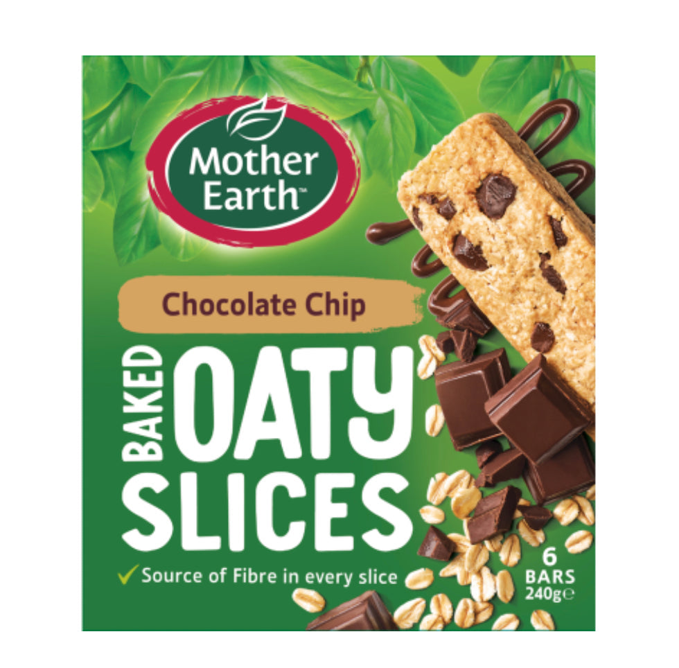 Mother Earth Chocolate Chip Baked Oaty Slices 6 x 40g -(B2B)
