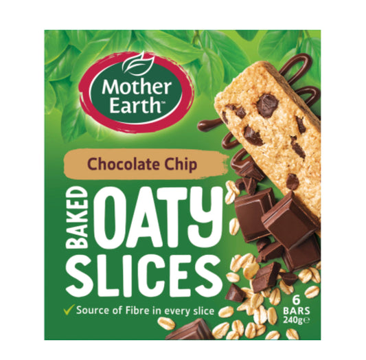 Mother Earth Chocolate Chip Baked Oaty Slices 6 x 40g -(B2B)