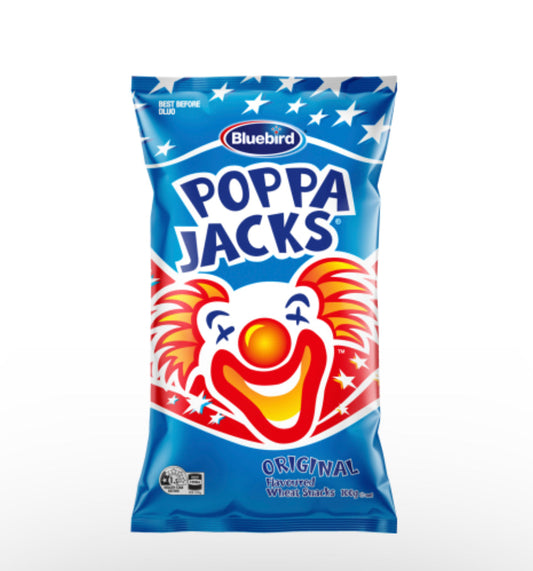 Bluebird Poppa Jacks Original Flavoured Wheat Snacks 100g -(B2B)