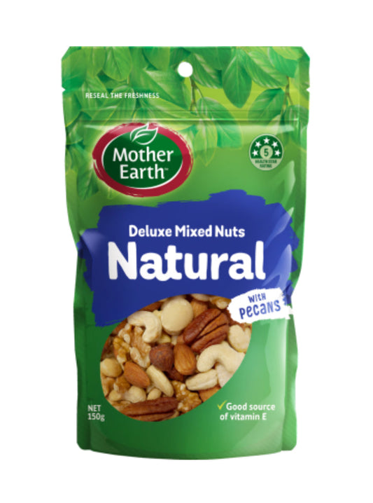 Mother Earth Natural Deluxe Mixed Nuts 150g -(B2B)
