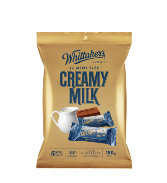 Whittaker's Mini Size Creamy Milk 12 Chocolate Bars 12 x 15g