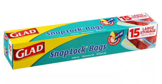 Glad Snap Lock Storage Bags Large 15pk